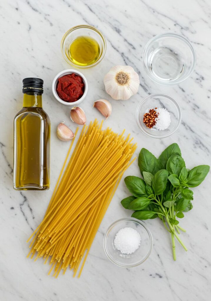 Ingredients for Martha’s One-Pan Assassin’s Pasta