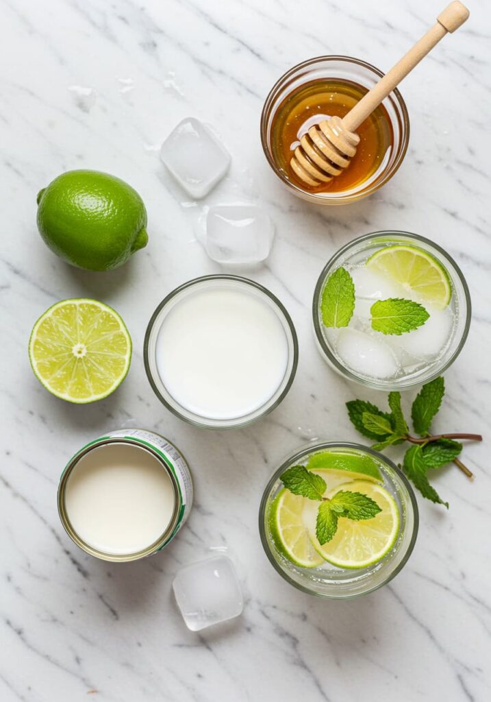ingredients for coconut lime cooler