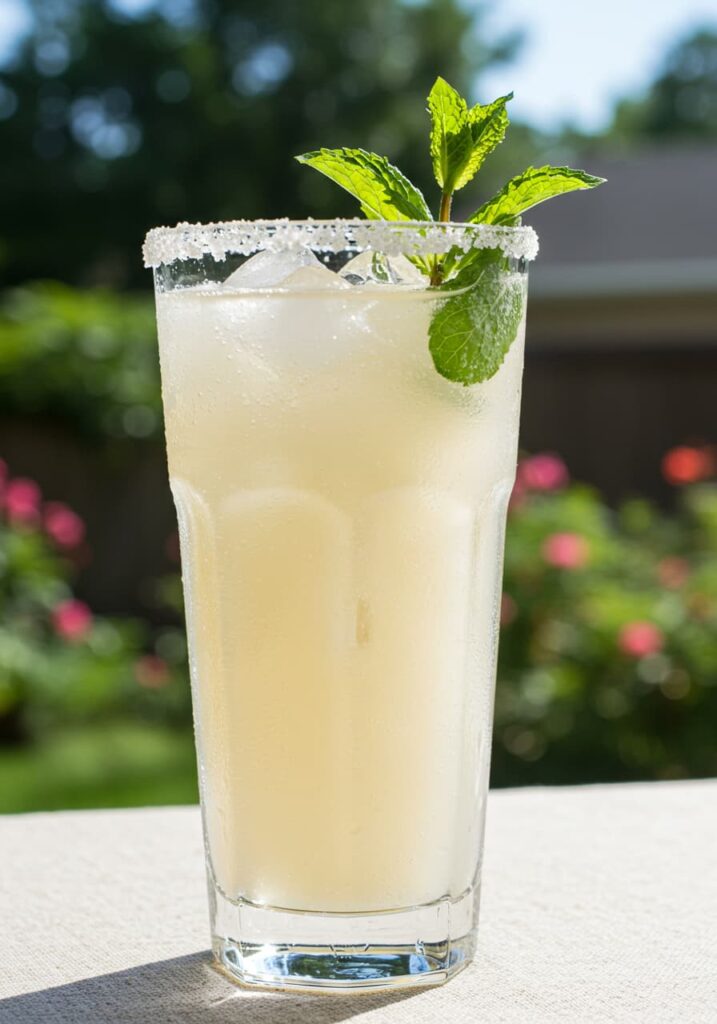 coconut lime cooler served over ice