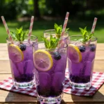 Served blueberry lavender lemonade Italian sodas