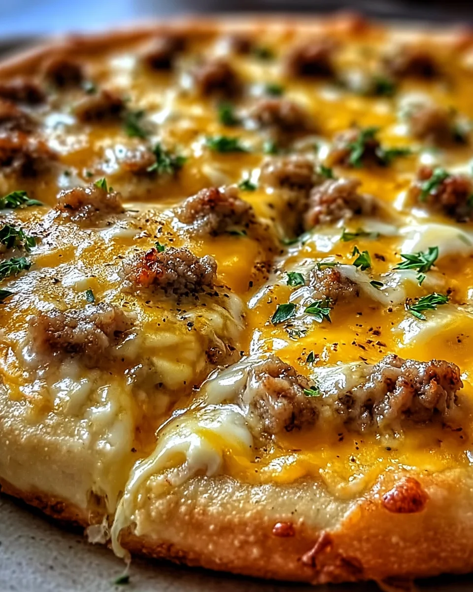 Biscuits and Sausage Gravy Breakfast Pizza
