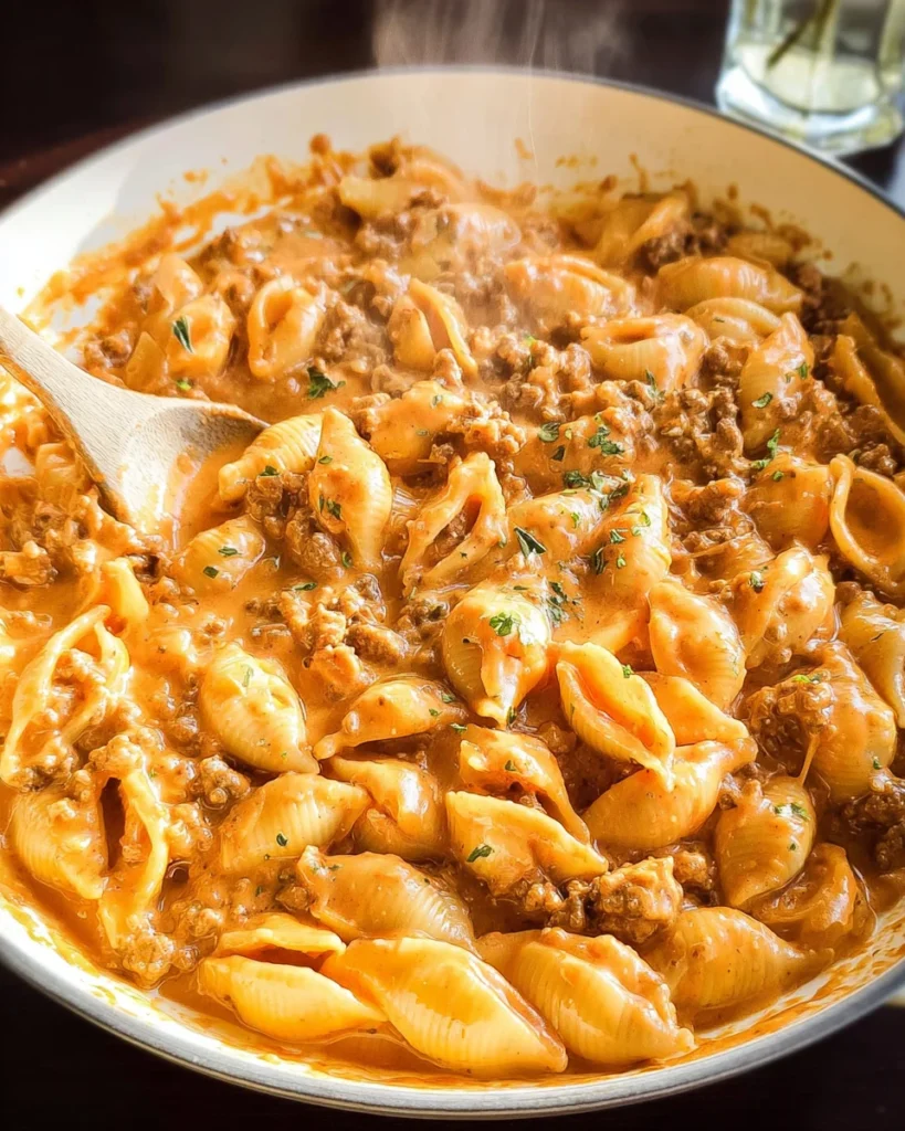 Creamy Beef and Shells