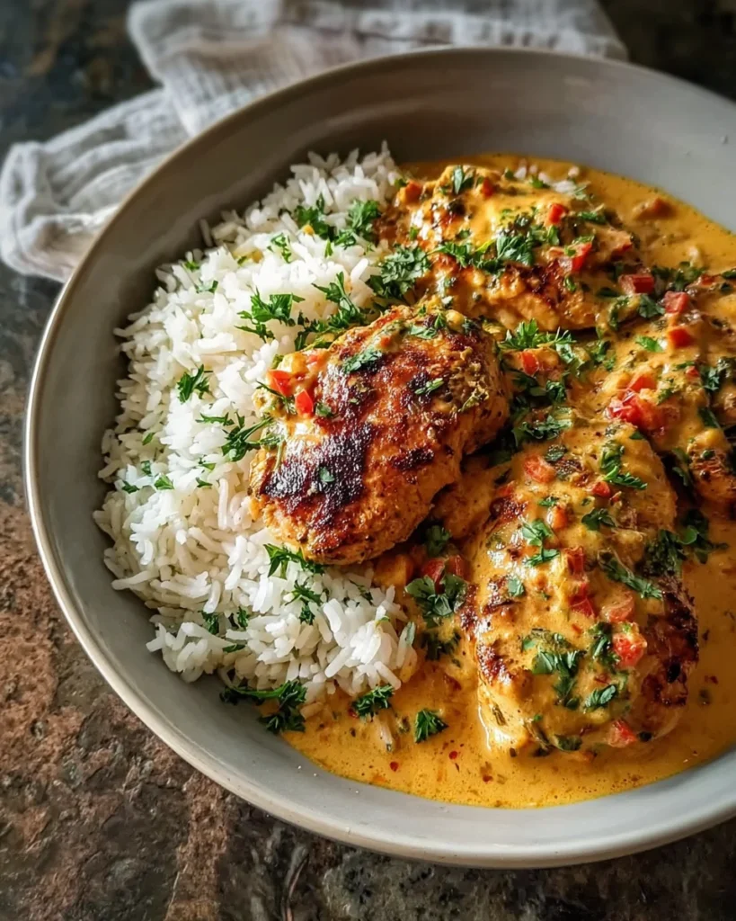 Creamy Peri-Peri Chicken with Rice: A Comforting Dish Full of Flavor