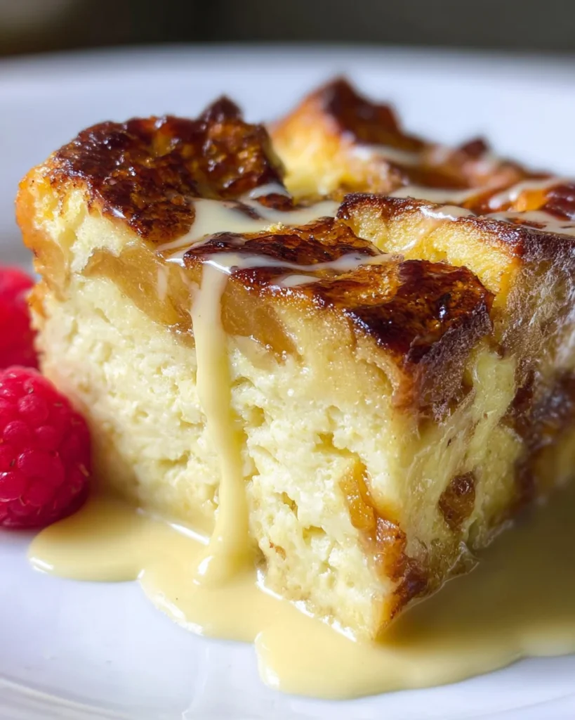 Custard Bread Pudding with Vanilla Sauce