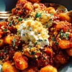 Millionaire Gnocchi with Red Sauce, Herbed Ricotta, and Golden Crispies