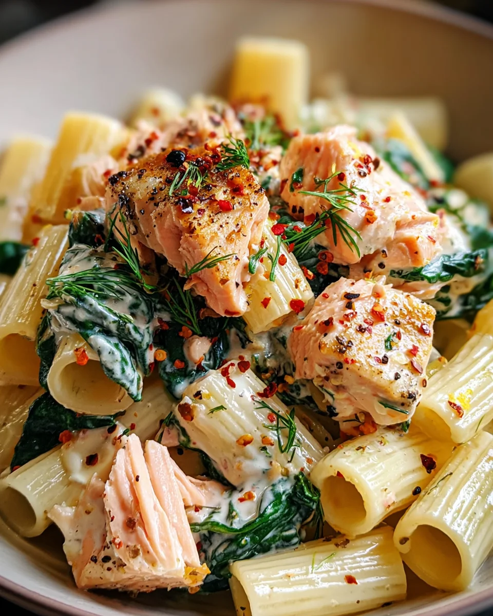 Quick Salmon & Spinach Pasta