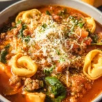 Tortellini Soup with Italian Sausage & Spinach