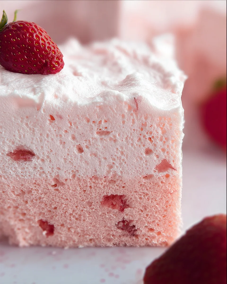 3 Ingredient No Bake Strawberry Cloud Cake