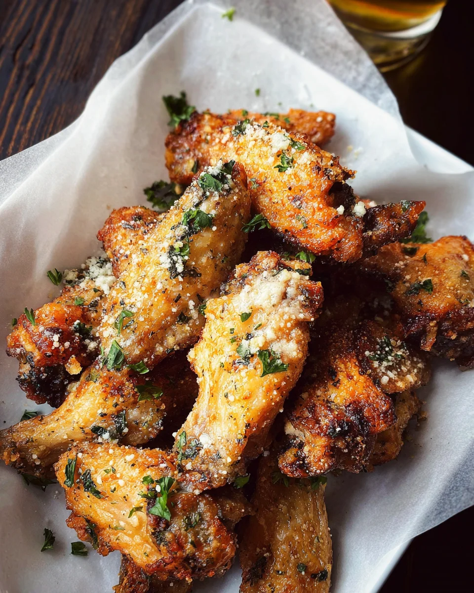 Air Fryer Garlic and Parmesan Wings