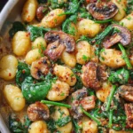 Creamy Spinach and Mushroom Gnocchi (One-Pan, 20 Minutes)