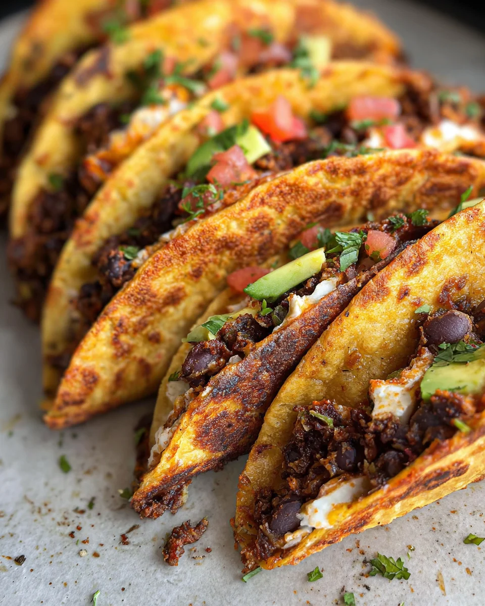 Crispy Black Bean Tacos (so easy + vegan!)