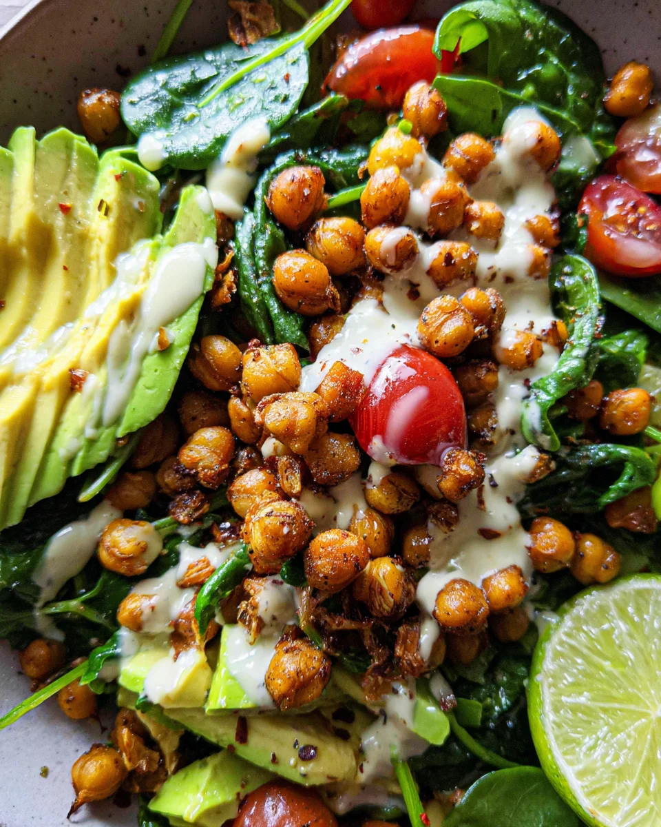 Crispy Chili Lime Garbanzo Beans Salad