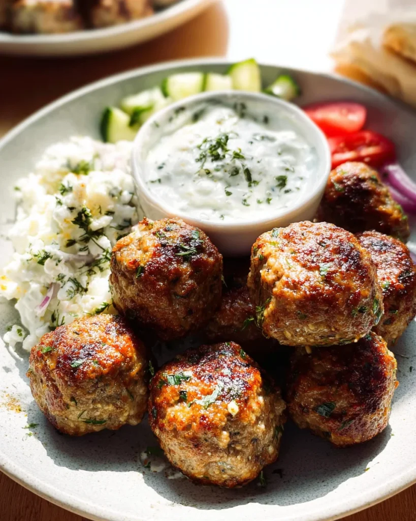 Greek Turkey Meatballs with Tzatziki