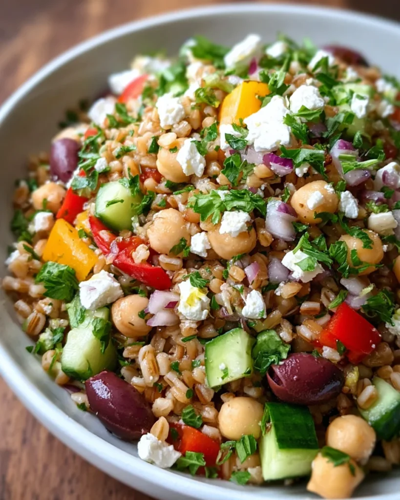 Healthy Farro Salad with Feta