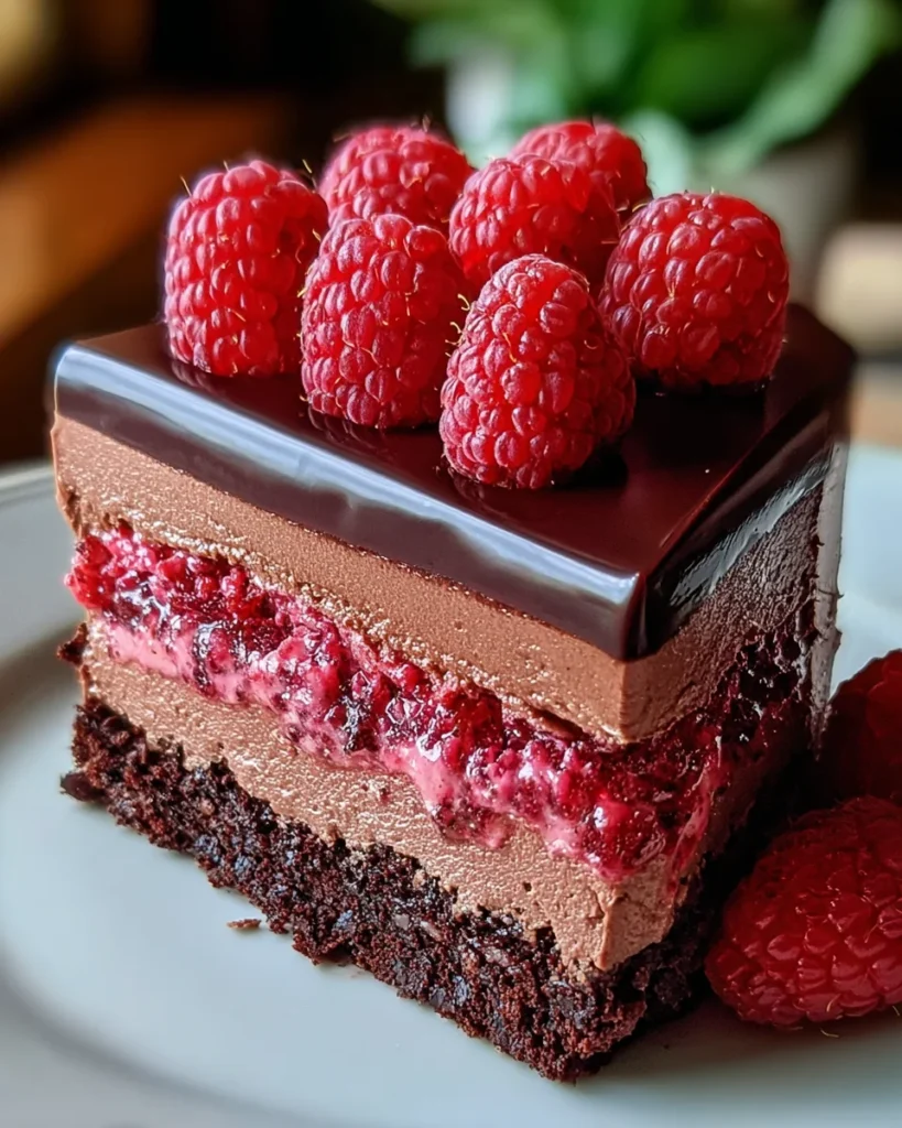Heavenly Raspberry Chocolate Mousse Cake