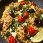 High Protein Mediterranean Chicken Orzo