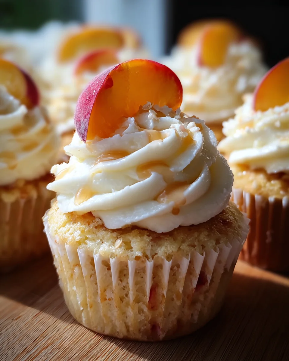Honey Peach Cream Cheese Cupcakes