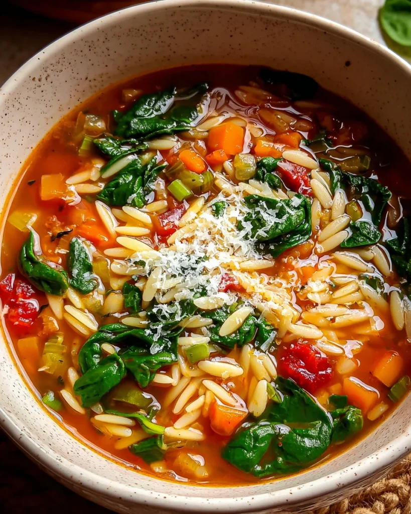 Italian Orzo Spinach Soup