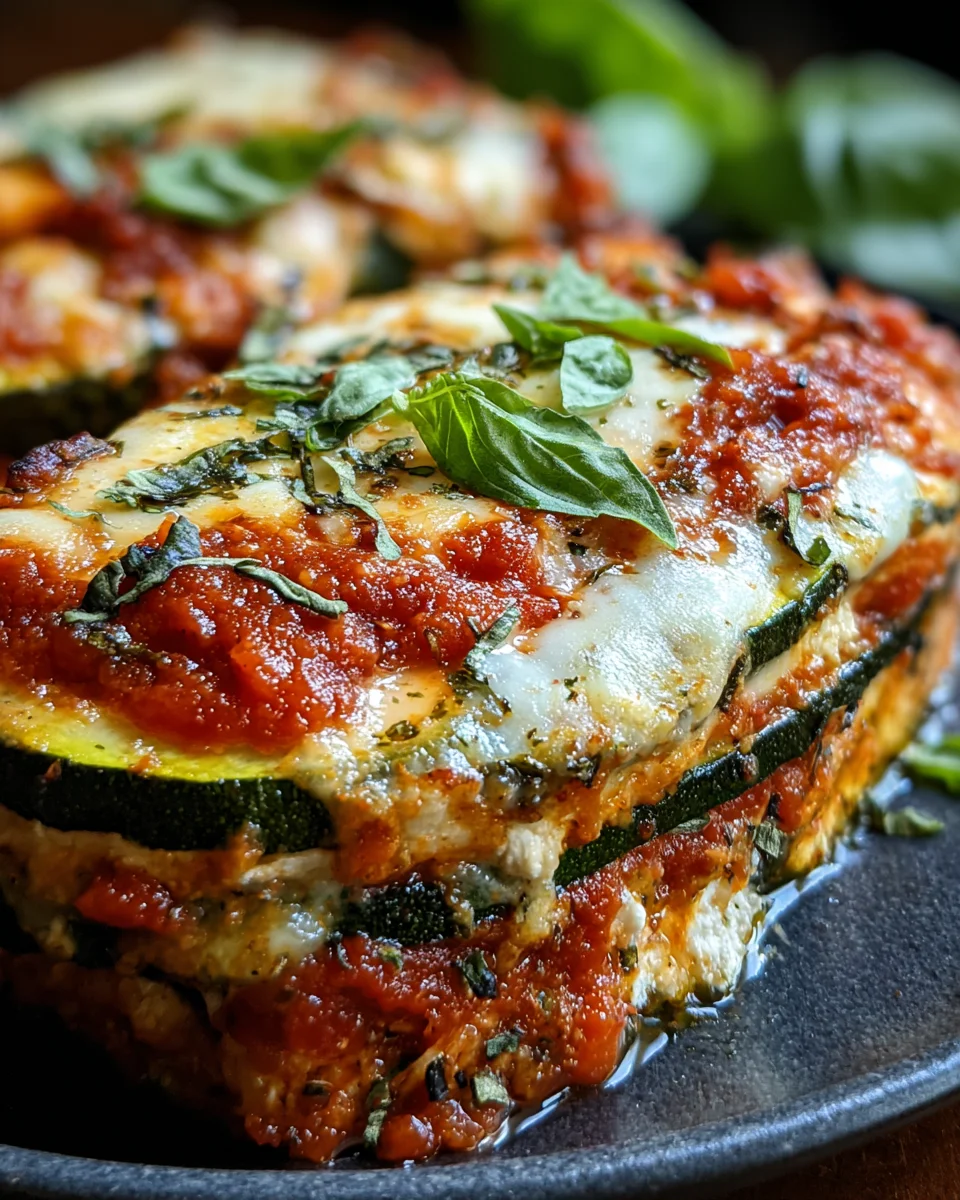 Layered Zucchini Ricotta Melts with Marinara
