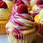 Luscious Lemon Raspberry Swirl Cupcakes
