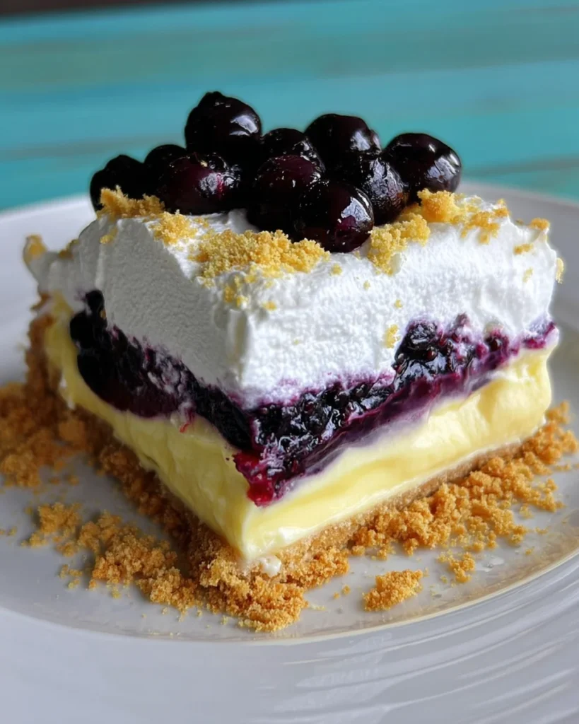 No Bake Lemon Blueberry Dessert