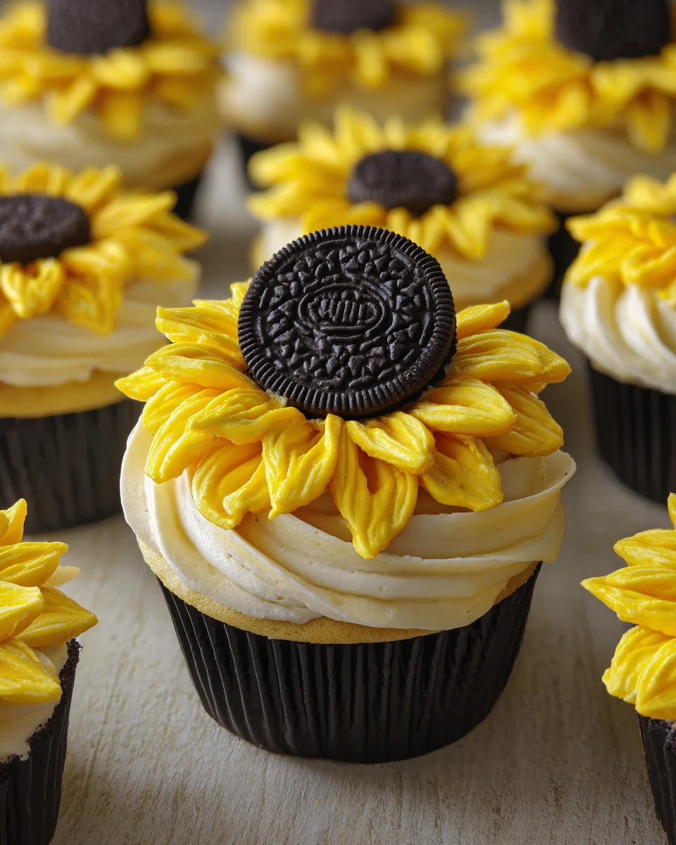 Oreo Sunflower Cupcakes