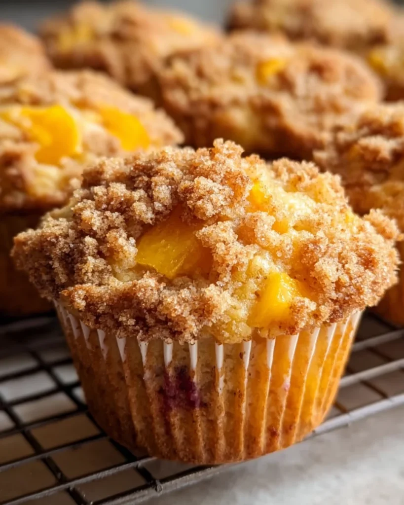 Peach Recipes: Easy Peach Crumb Topping Muffins