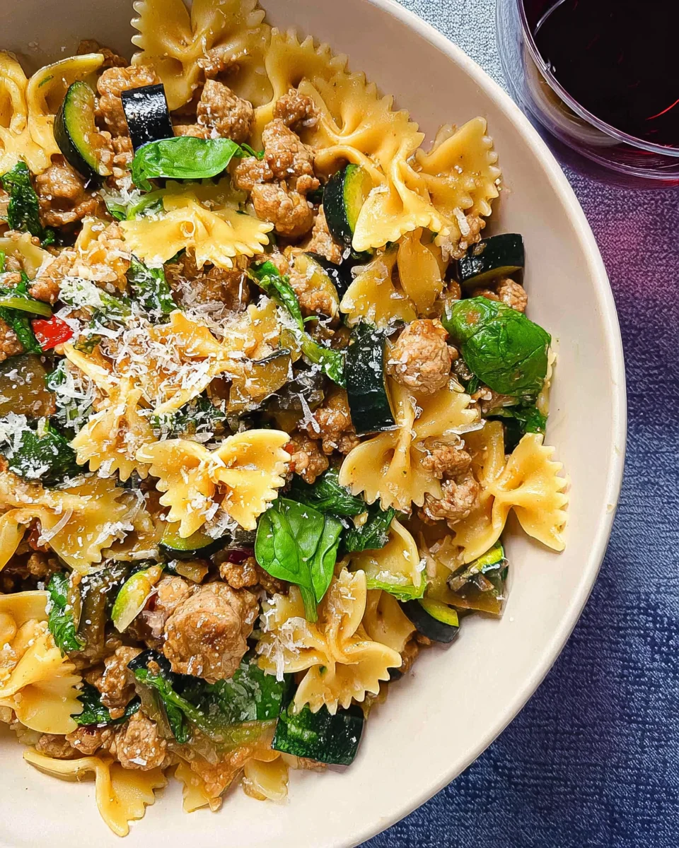 Sausage and Eggplant One Pot Pasta