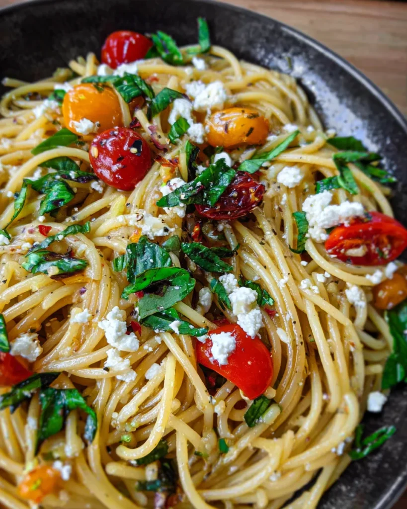 Simple Mediterranean Olive Oil Pasta