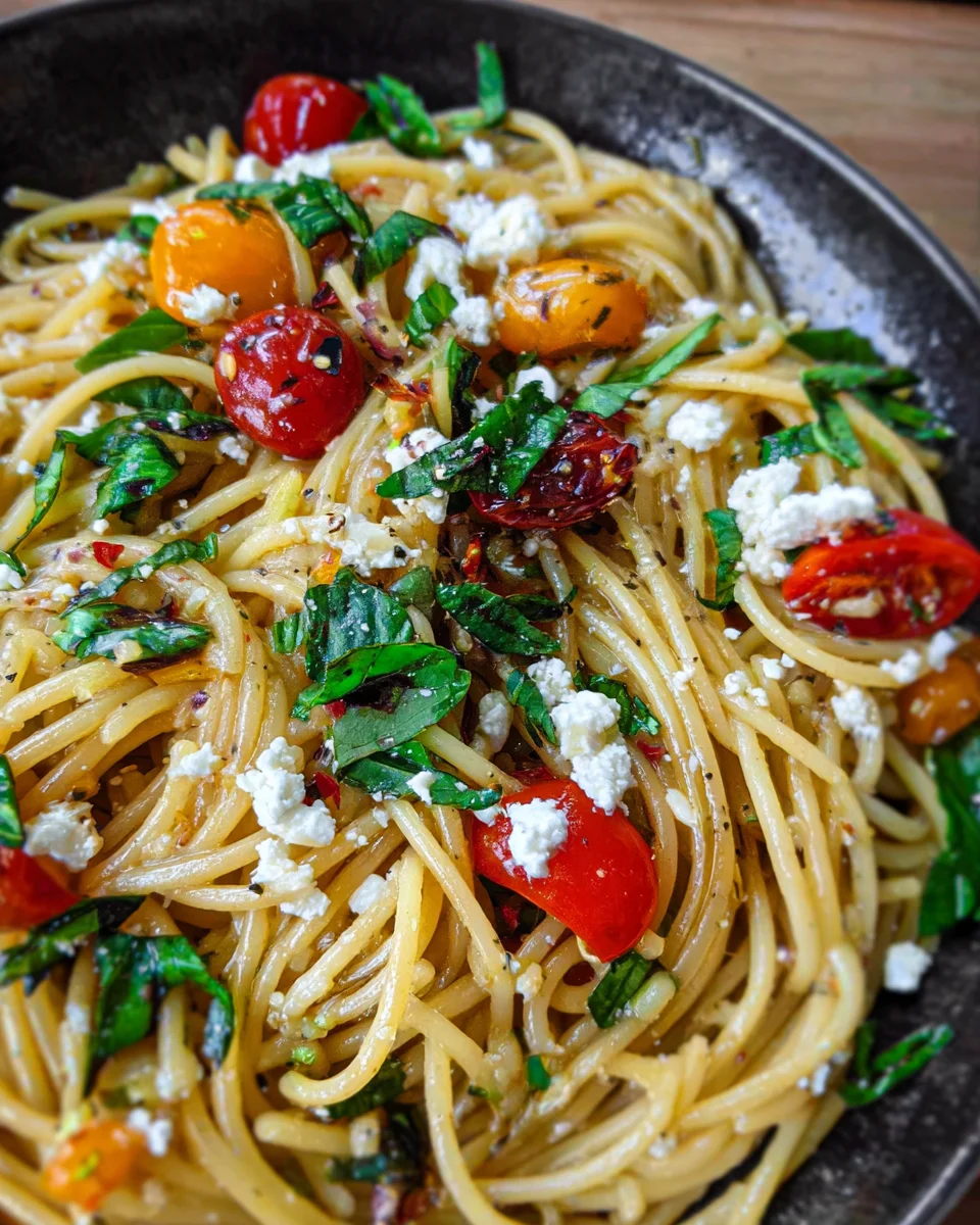 Simple Mediterranean Olive Oil Pasta