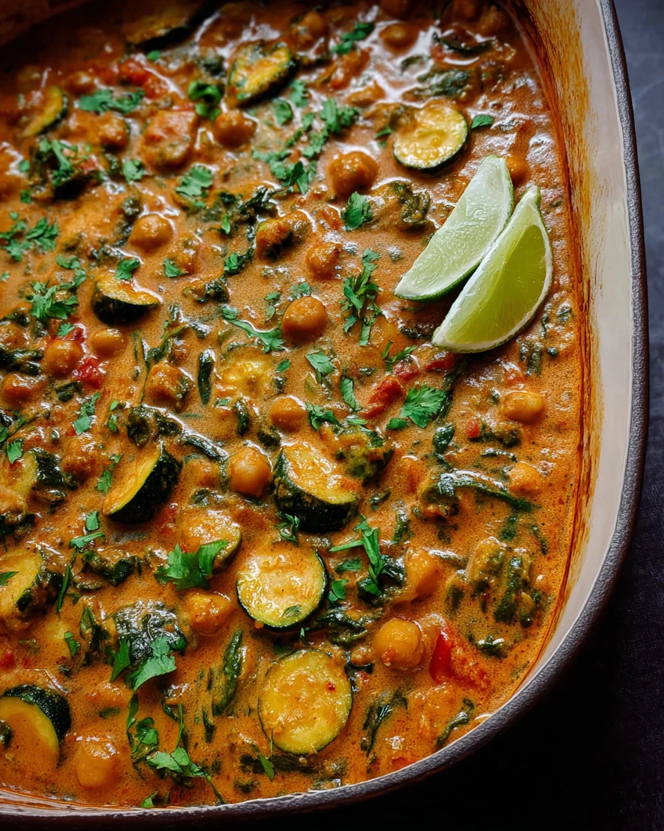 Spicy Baked Zucchini Chickpea Curry