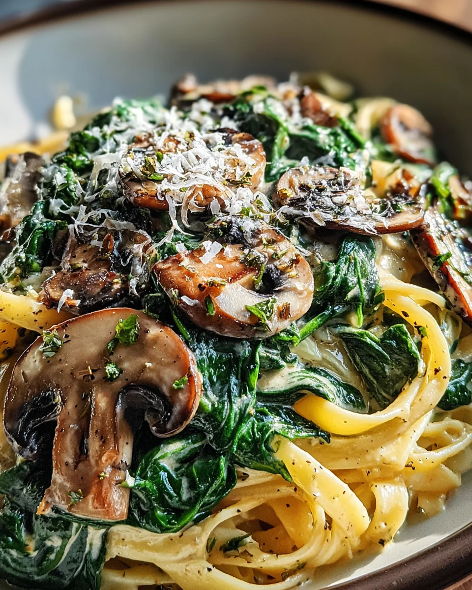Spinach Mushroom Pasta