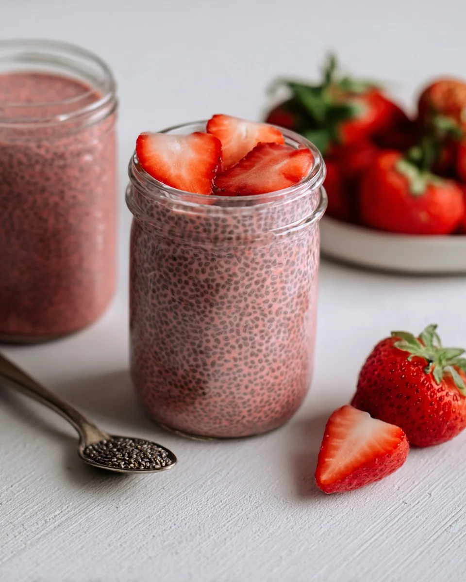 Strawberry Chia Seed Pudding with Coconut Milk