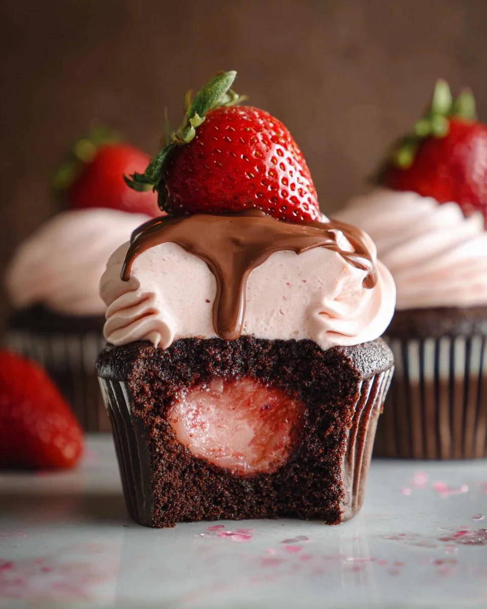 Strawberry Chocolate Cupcakes
