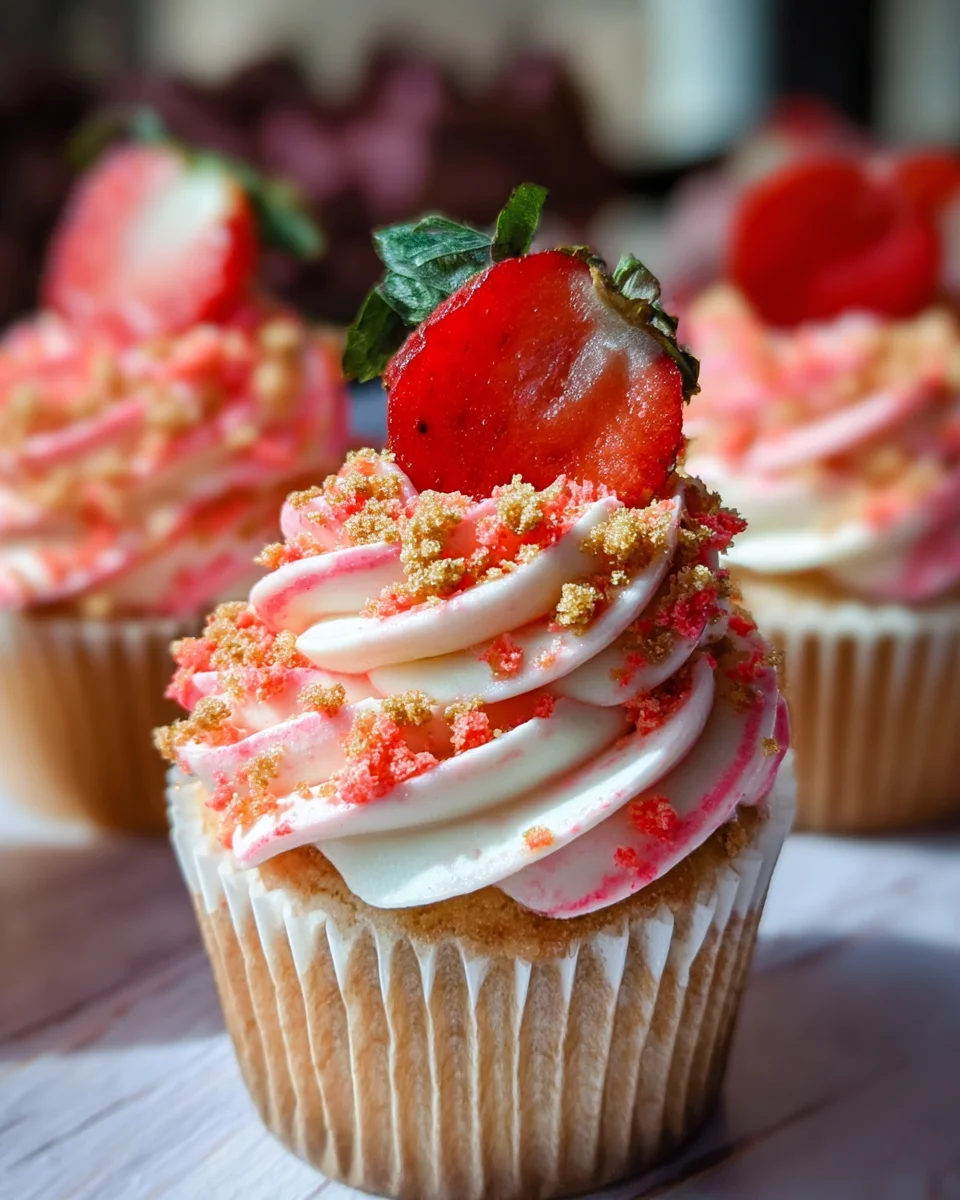 Strawberry Crunch Cupcakes