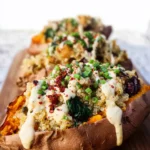 Vegan Stuffed Sweet Potatoes with Mediterranean Quinoa