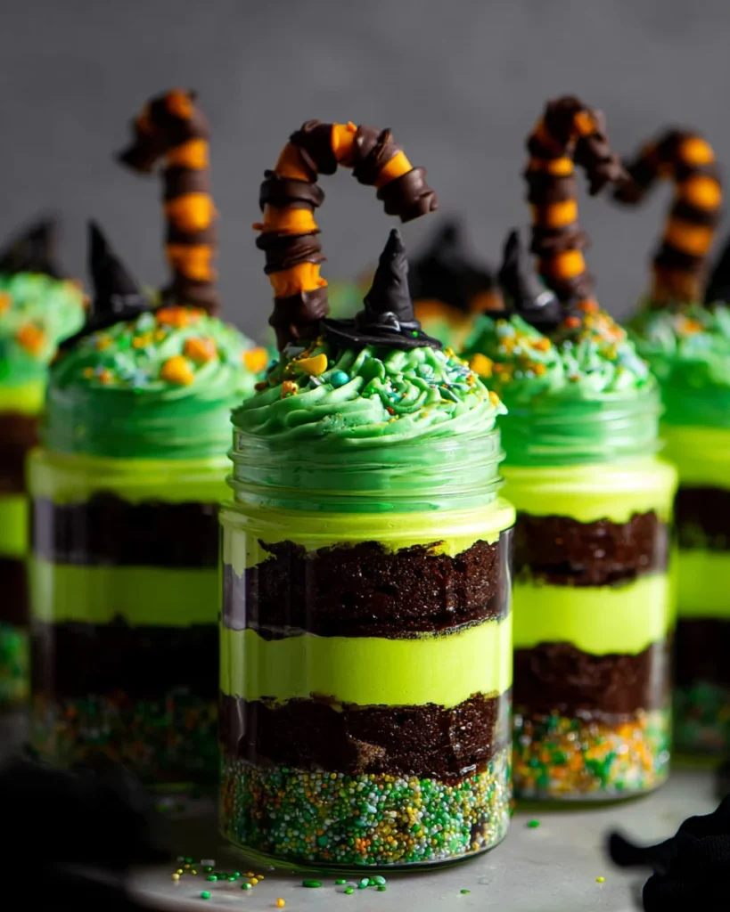 Witches Brew Halloween Cake Jars