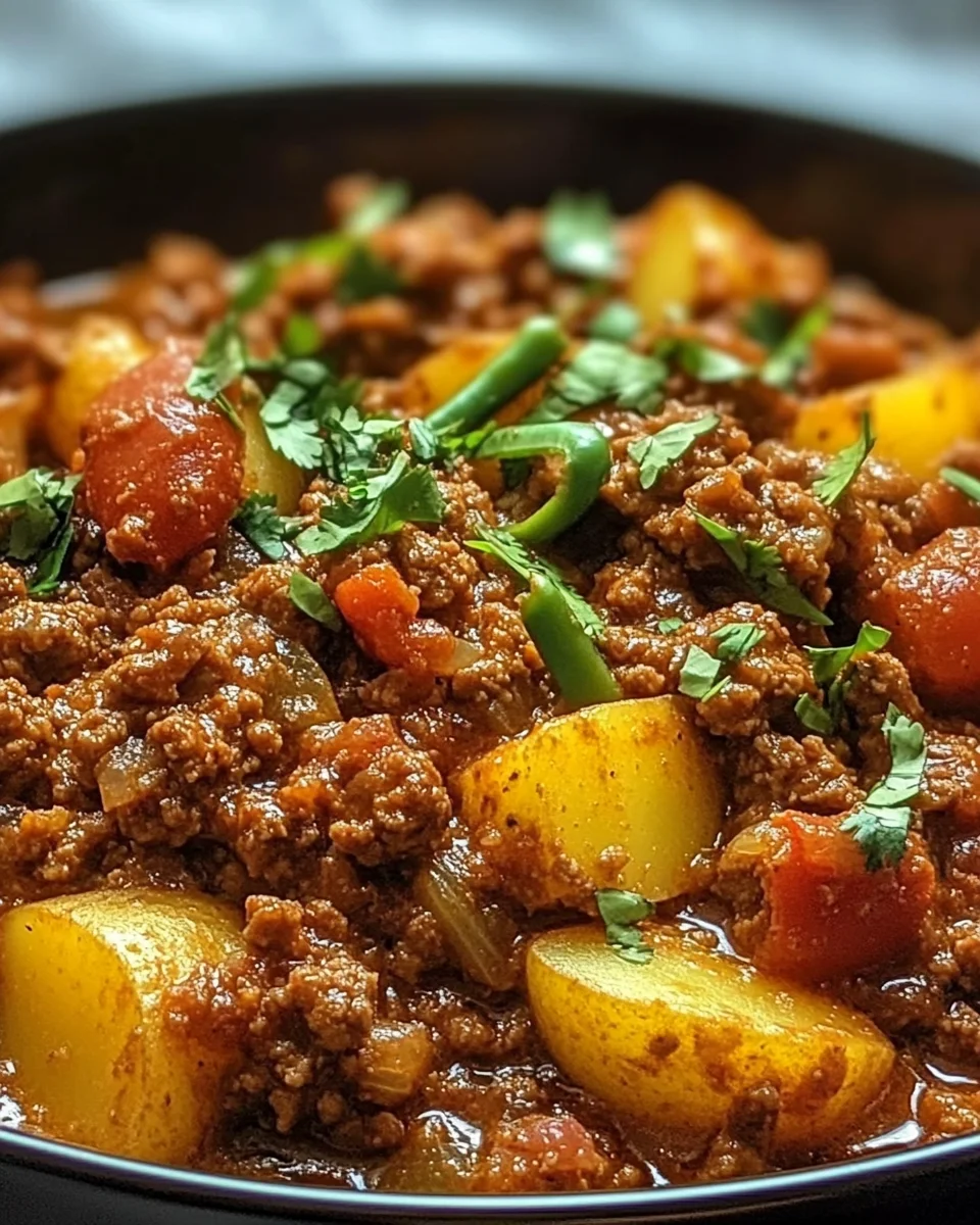 Aloo Keema Ground Meat with Potatoes