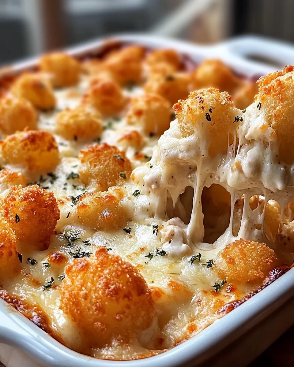 Irresistible Chicken Alfredo Tater Tot Casserole in 35 Minutes