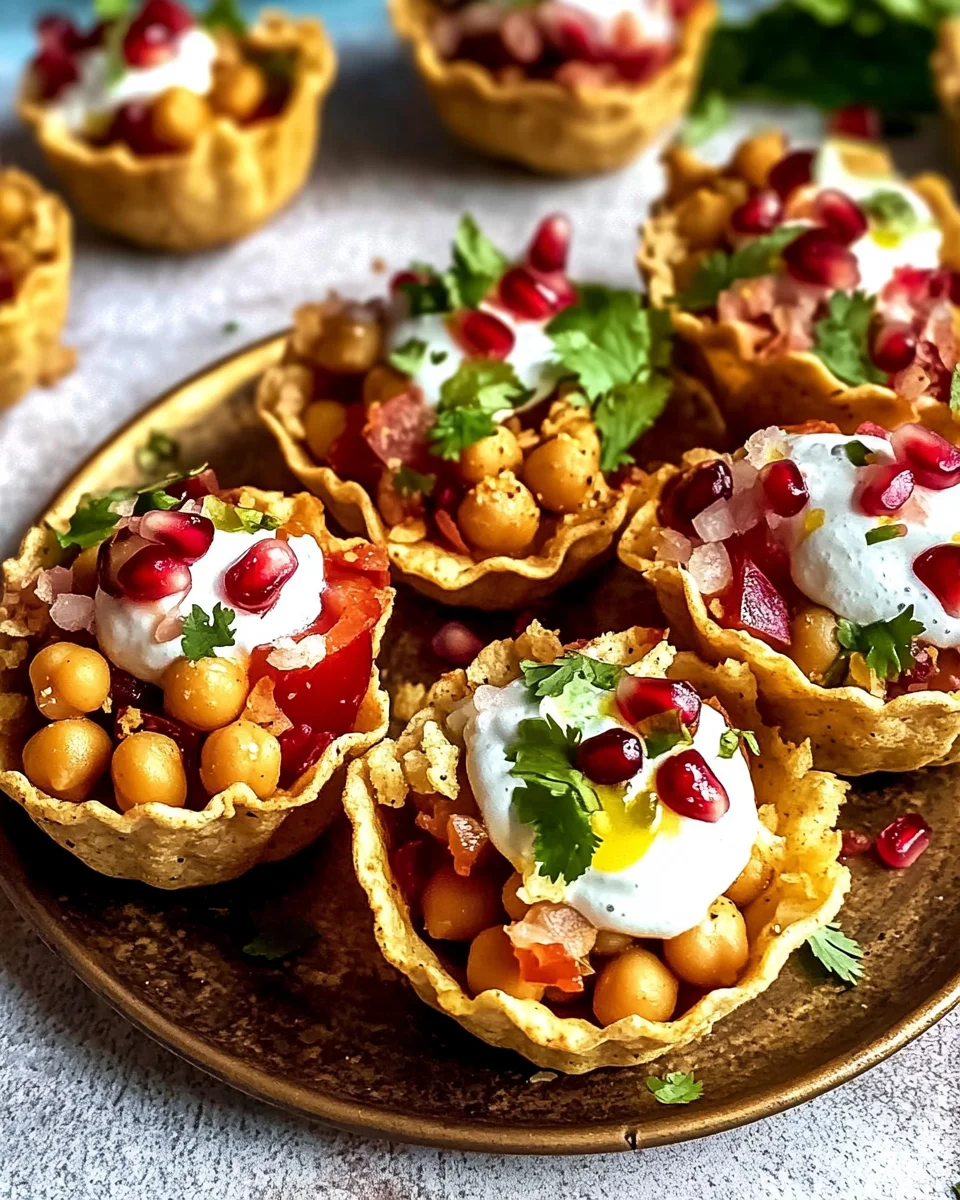 Papdi Chaat Appetizer Cups (Baked)