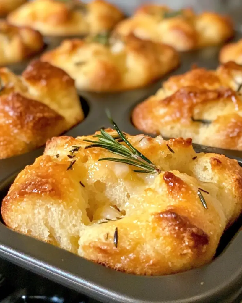 Rosemary Garlic Focaccia Muffins