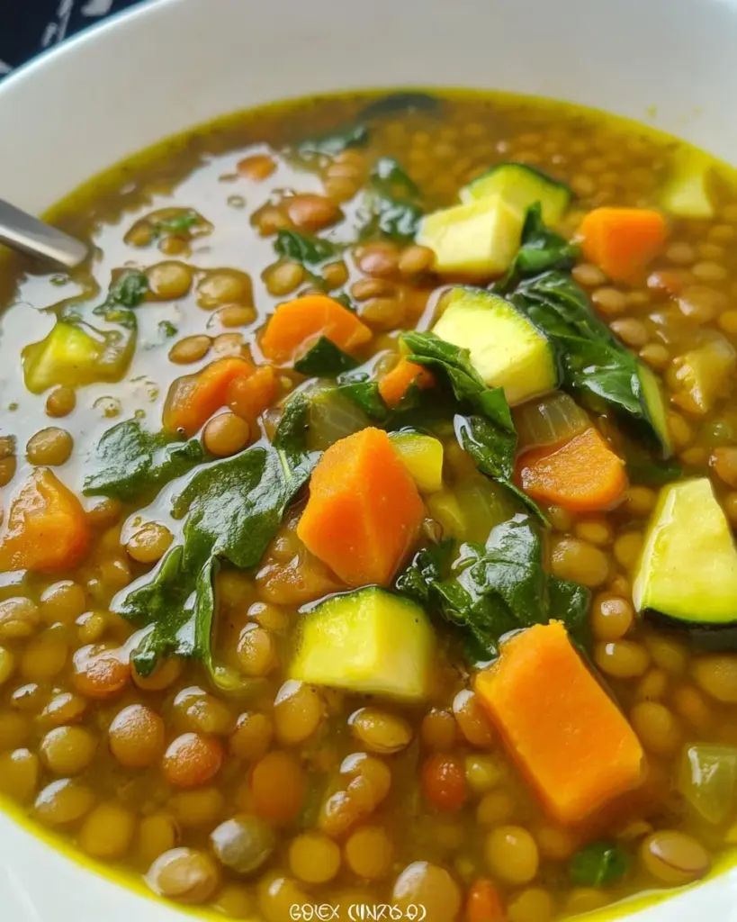 Sopa de lentejas con verduras & cúrcuma